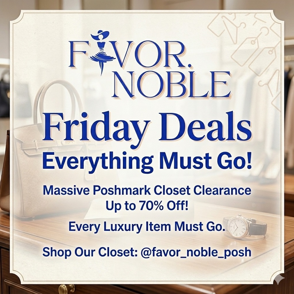 Favor Noble Friday Deals Graphic - Blue and Cream Promotional Sign